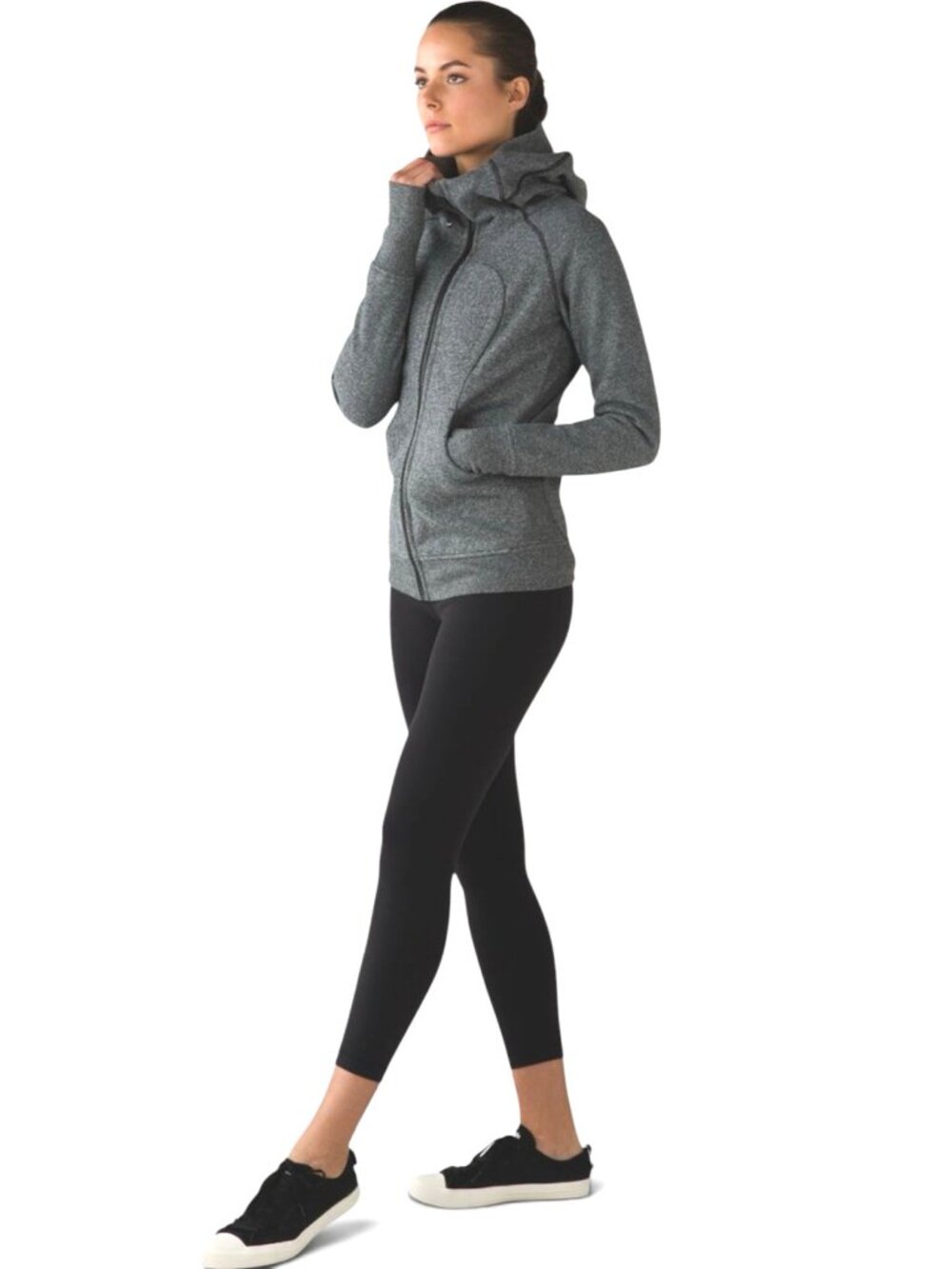 lululemon athletica Scuba Full Zip Fleece Hoodie Pockets Gray Women’s 10